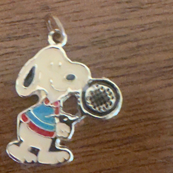 Vintage Gold-tone Snoopy Playing Tennis Charm - Picture 5 of 7